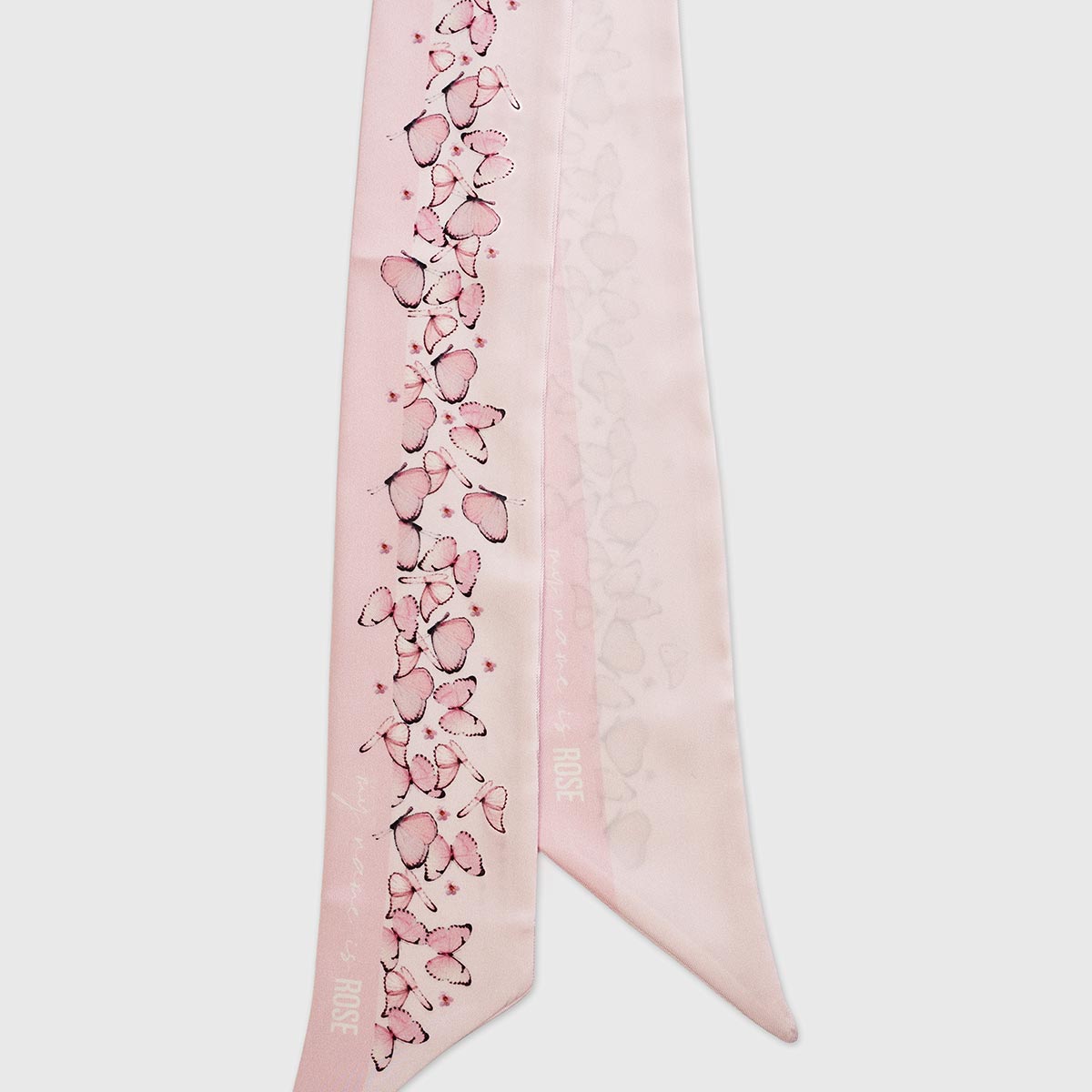 Skinny Scarf Butterflies Rose